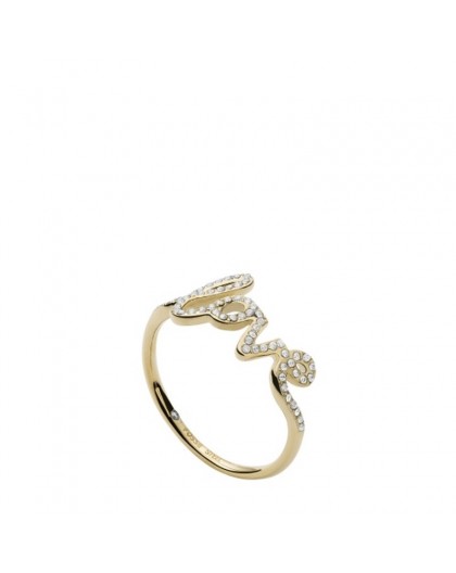 Bague Fossil femme JF03345710 love doré taille 53