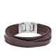 Bracelet Fossil JF02999040 homme cuir entrelacé