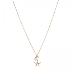 Collier Fossil JF03519791 femme étoile rosé