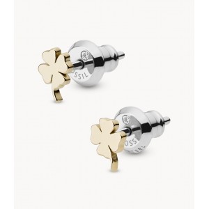Boucles oreilles Fossil JF03564710 trèfle doré