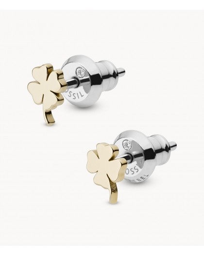 Boucles oreilles Fossil JF03564710 trèfle doré